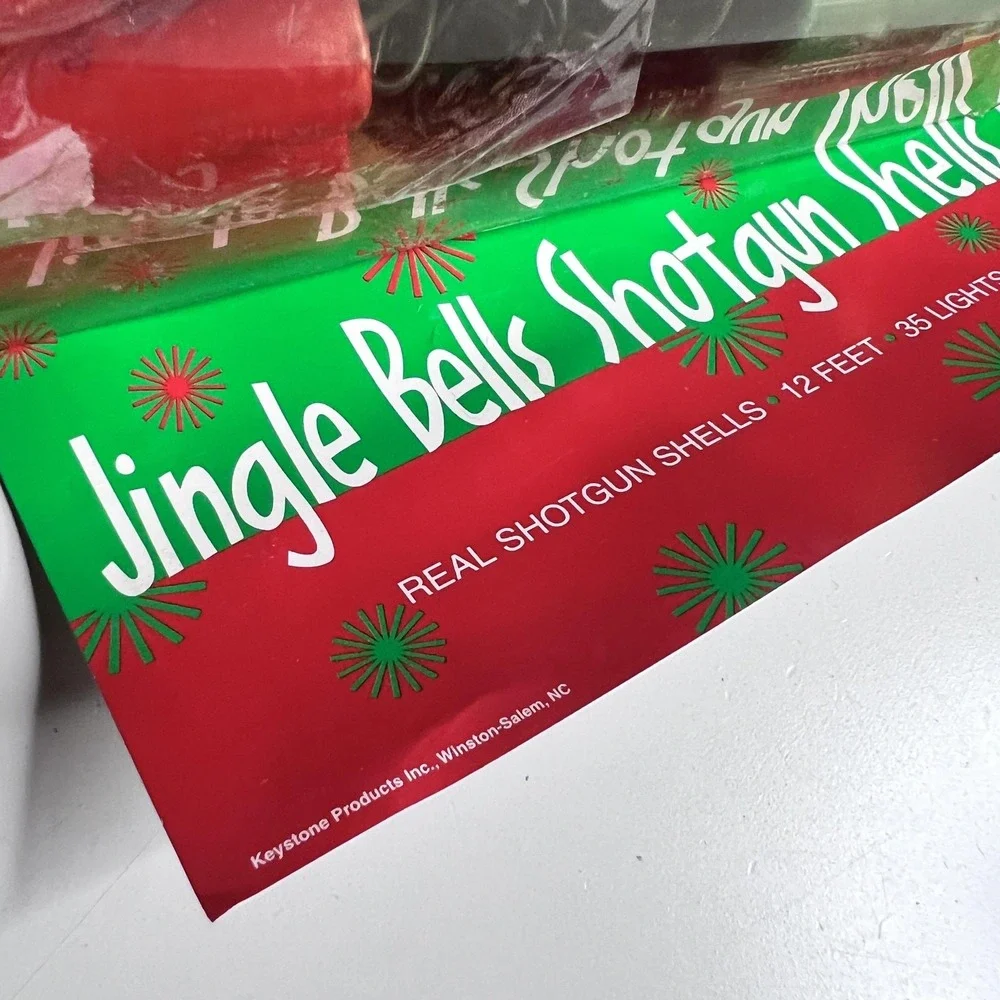 Keystone Jingle Bells Shotgun Shell Christmas Lights 12ft 35ct Red Green 1235